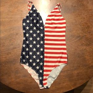 American Flag One Piece Swimsuit